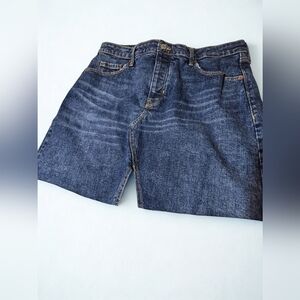 Old Navy High-Rise Jean Skirt Womens High Waist Secret-Smooth Pocket Fray Hem